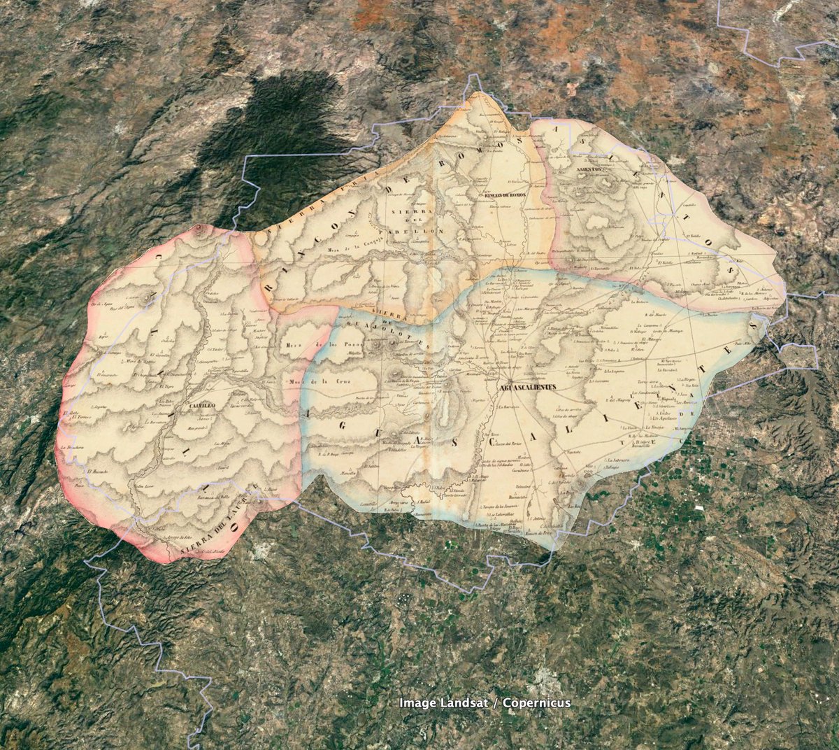 mapoteca_mx's tweet photo. #Mapa de #Aguascalientes el año que se constituyó como el 24° estado (1857) #ags

Apenas 20 años antes se había separado de ZAC y era conocido como el Territorio de Aguascalientes. Su extensión: 411 leguas cuadradas y un contorno un poco diferente al de la actualidad. 
Veamos ⬇️ https://t.co/4nyV9qyUbA