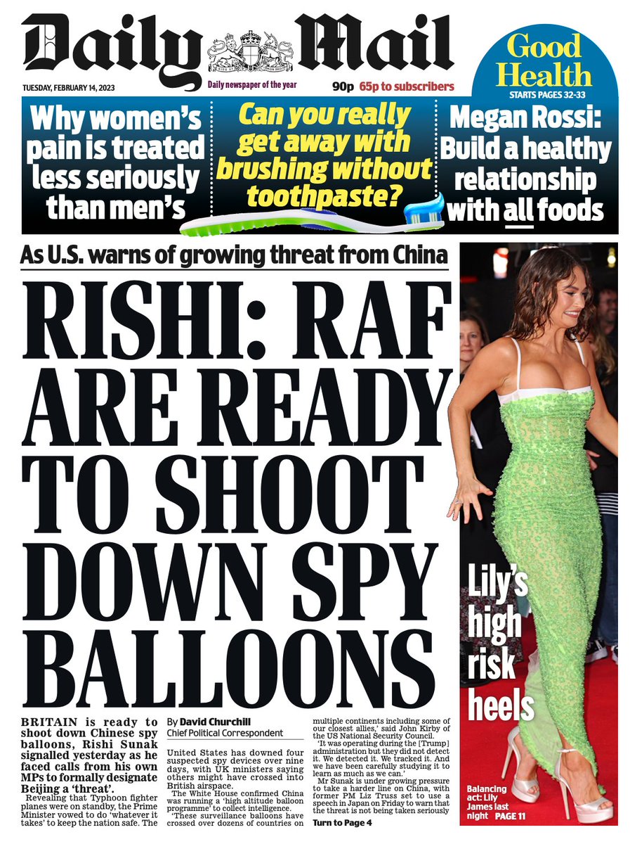 mrstevenallen's tweet image. &quot;RAF ready to shoot down spy balloons&quot;
This really is a problem with inflation.

#DadJokes #BBCPapers #TomorrowsPapersToday #Skypapers