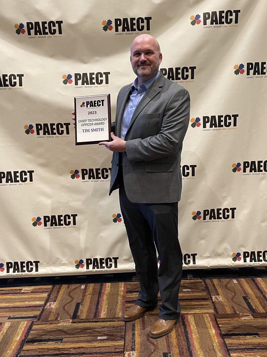 SCPAECT's tweet photo. Congratulations to Tim Smith, #PAECT 2023 Chief Technology Officer Award winner, and Nicole Bond, #PAECT 2023 Special Award winner! https://t.co/PAfb5mjxu5