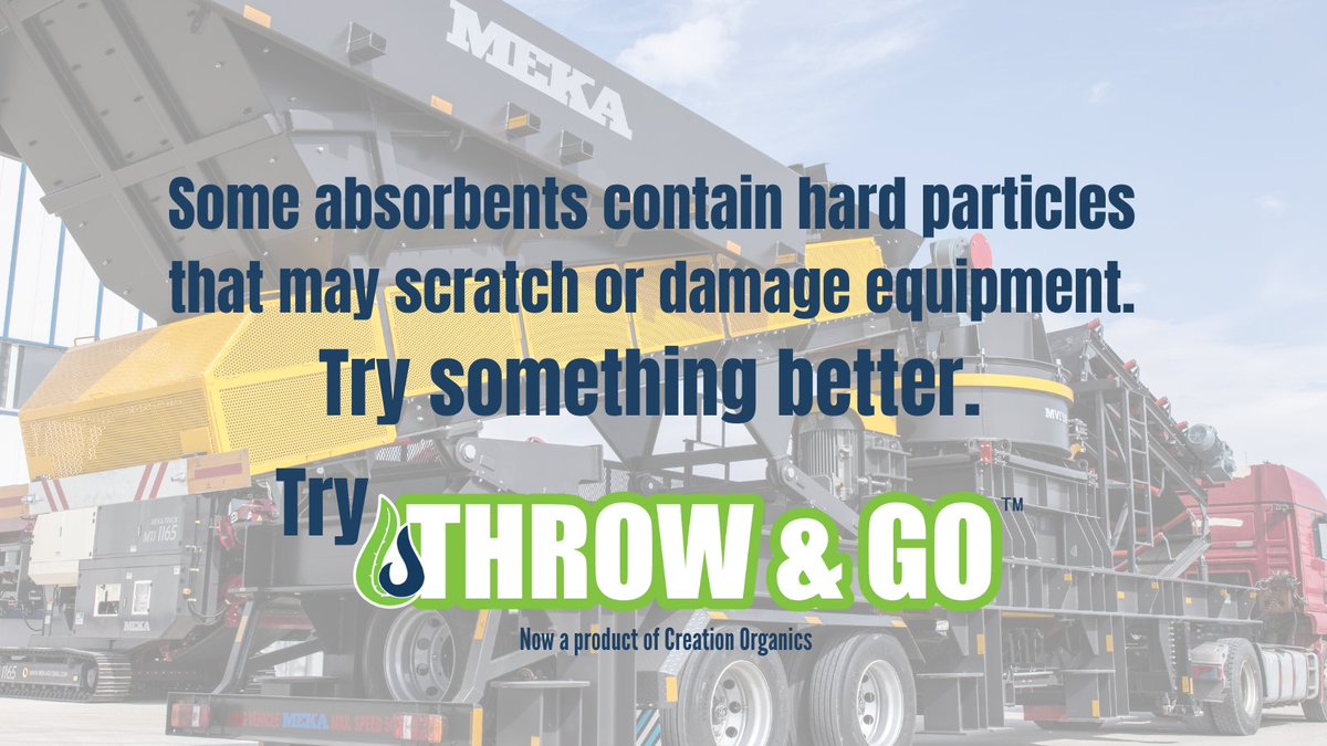 Amerizorb's tweet photo. Our absorbent cleans up your spill and doesn't scratch or damage equipment. 
Try it today!

#spillcleanup #absorbent #cleanup #spillkit #oilspillcleanup #cleanupkit #ecoabsorbent #ecofriendly #throwandgo https://t.co/rYeqFWHL7X