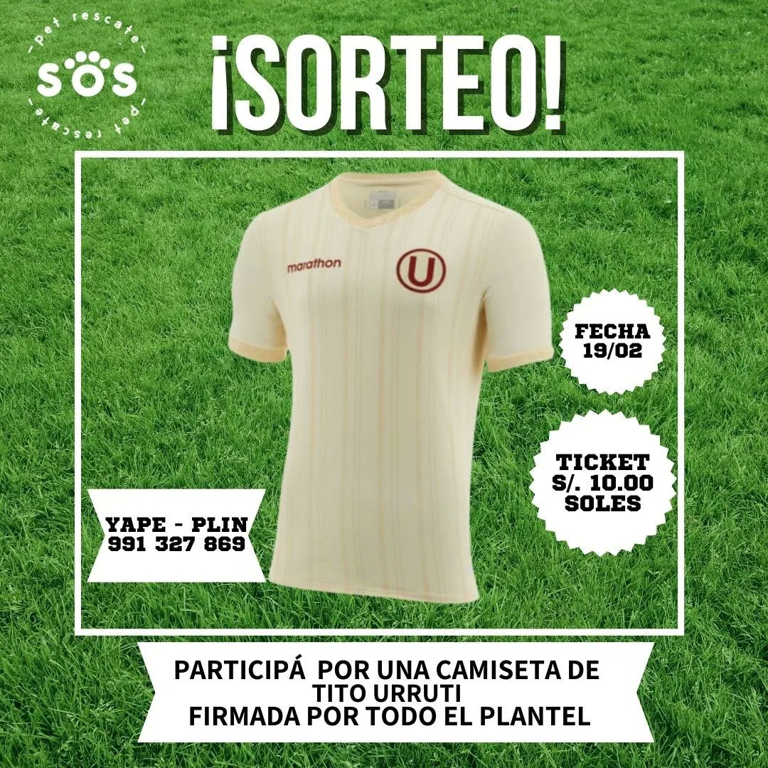 Gente crema, en esta oportunidad el grupo @rescate_sos está sorteando la camiseta de <a href="/LuisUrruti2/">Luis Urruti</a> autografiada por todo el plantel de Universitario de Deportes. No pierdan esta ocasión para apoyar a una buena causa.