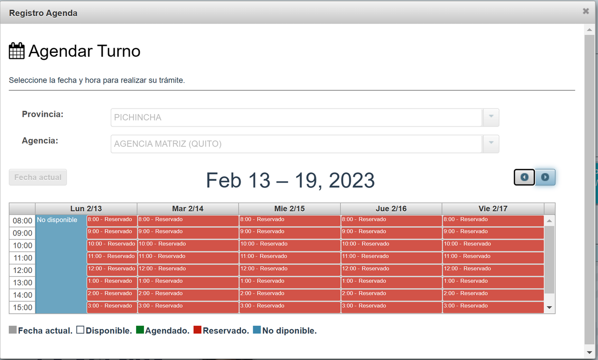 DSaenzUio's tweet photo. @RegistroCivilec @teleamazonasec @LassoGuillermo alguien me puede explicar por qué todos los turnos de cedulación hasta el 28 de febrero están asignados en la página del Registro Civil?.... Antes de votaciones las agencias vacías y hoy no hay turnos... https://t.co/nUQralLpm7