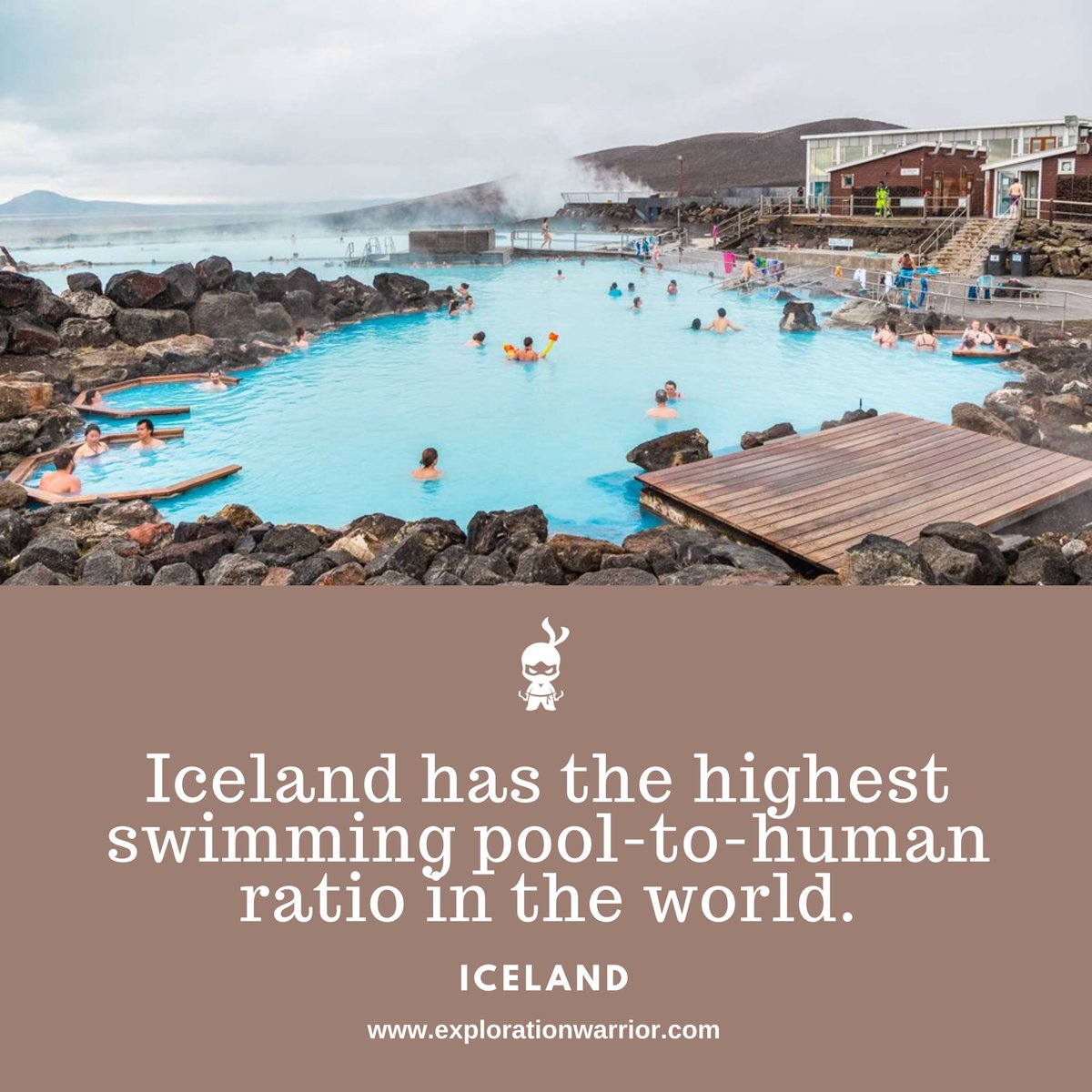 GoGirlCindy's tweet photo. Iceland has the highest swimming pool-to-human ratio in the world.

We will visit several pools and geothermal baths during the 15-day trip in August! 

#Iceland https://t.co/ZdCfN7biZO
