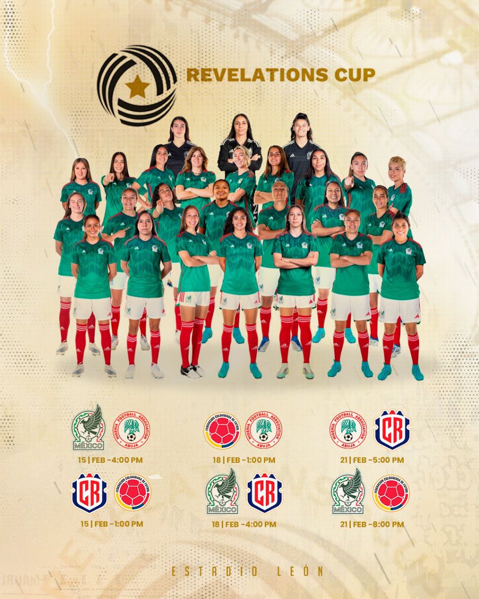 clubleonfc's tweet photo. La #RevelationsCup 2023 se juega en nuestra ciudad y el Estadio León 🏟 será la casa de las Selecciones Nacionales Femeniles. 🇲🇽 🇨🇷🇨🇴🇳🇬

Disfruta este Torneo Internacional y apoya a 
@Miseleccionfem. 

Compra tus boletos en📲 https://t.co/sbrimqLW6a

@RevCupMexico https://t.co/ykX4hD7DsE