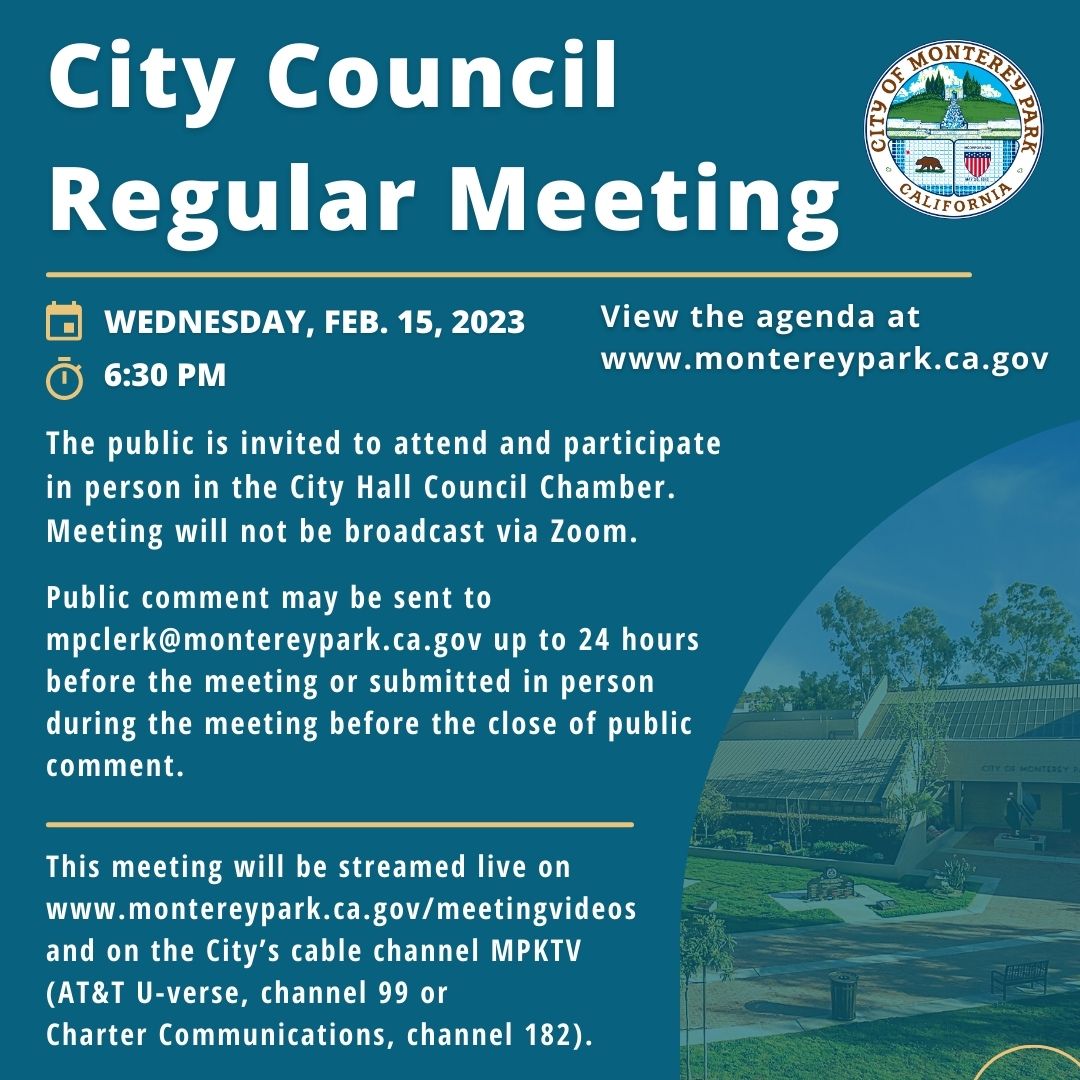 City of Monterey Park on Twitter "The public is invited to attend the