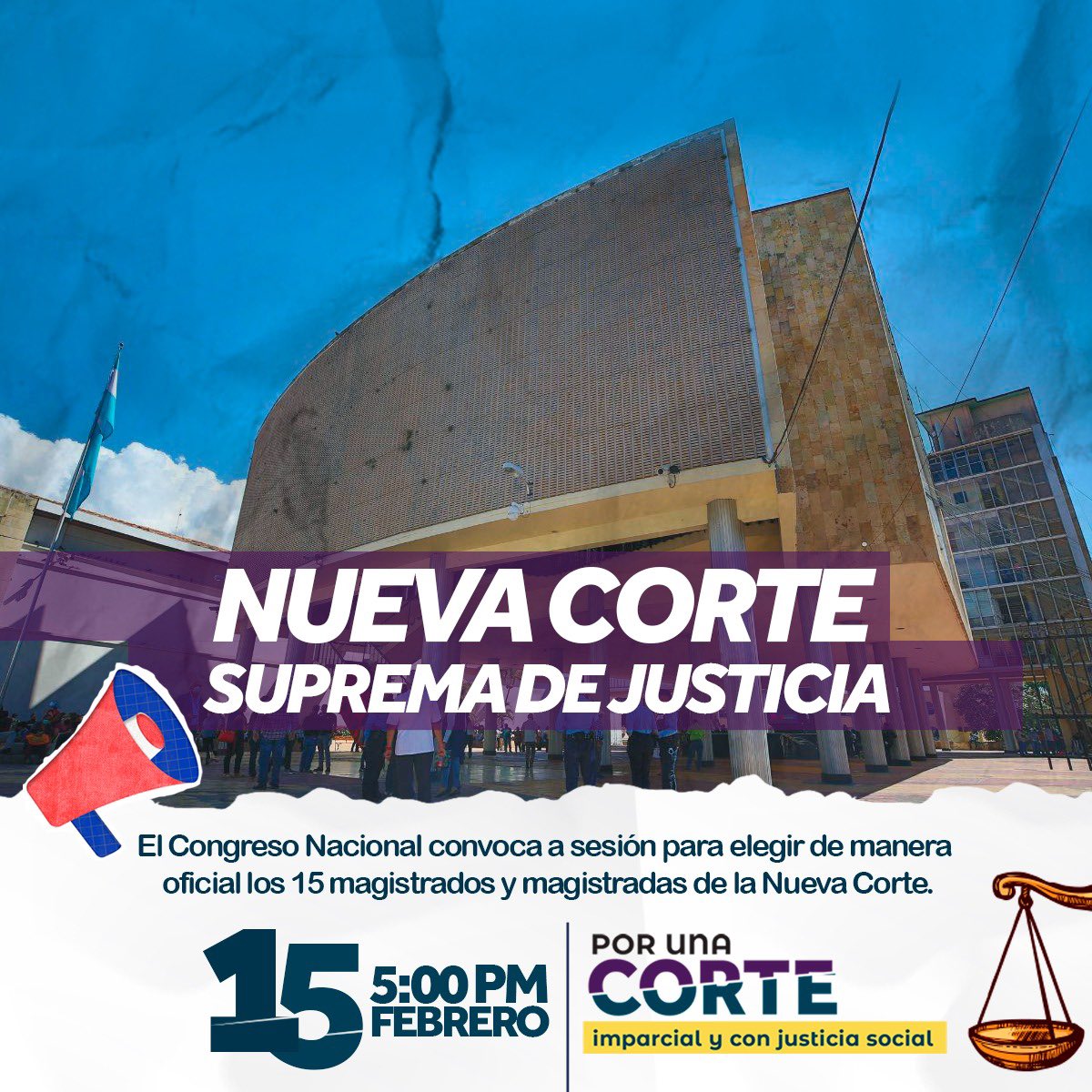 📢Exigimos al <a href="/Congreso_HND/">Congreso Nacional de Honduras | Archivo 2022-2026</a> que la elección de la nueva Corte Suprema de Justicia sea pensando en las exigencias del pueblo y no en intereses personales y políticos.
 
🇭🇳#Honduras merece un cambio. 
El pueblo exige una #CorteImparcial