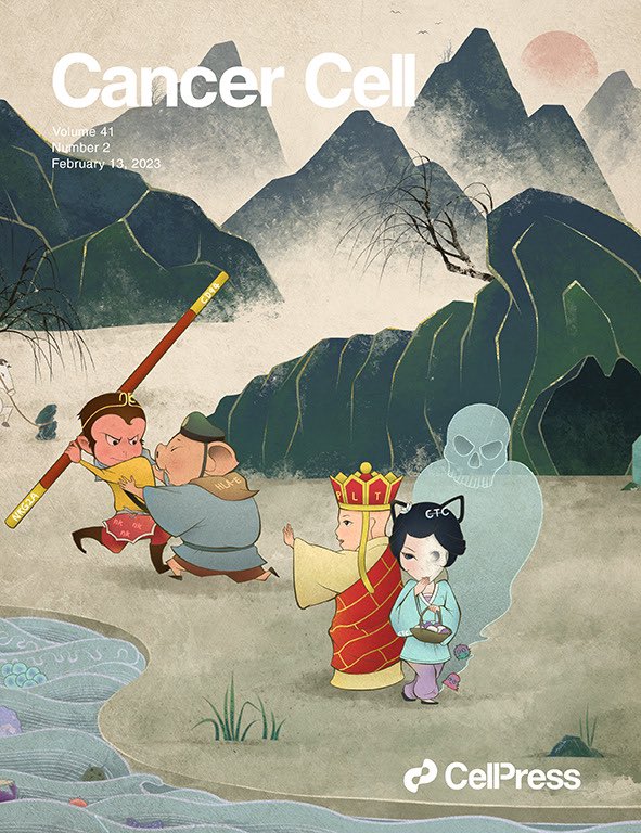 Anirban Maitra (@aiims1742) on Twitter photo This monthās imaginative <a href="/Cancer_Cell/">Cancer Cell</a> cover:
The Monkey King (NK cells) recognizes & tries to kill the White Bone Demon (CTCs), who is disguised as aĀ girl. However, the White Bone Demon pretends to be innocent & convincesĀ TripitakaĀ (platelets) & PigsyĀ (HLA-E) to protectĀ it. This monthās imaginative <a href="/Cancer_Cell/">Cancer Cell</a> cover:
The Monkey King (NK cells) recognizes & tries to kill the White Bone Demon (CTCs), who is disguised as aĀ girl. However, the White Bone Demon pretends to be innocent & convincesĀ TripitakaĀ (platelets) & PigsyĀ (HLA-E) to protectĀ it.