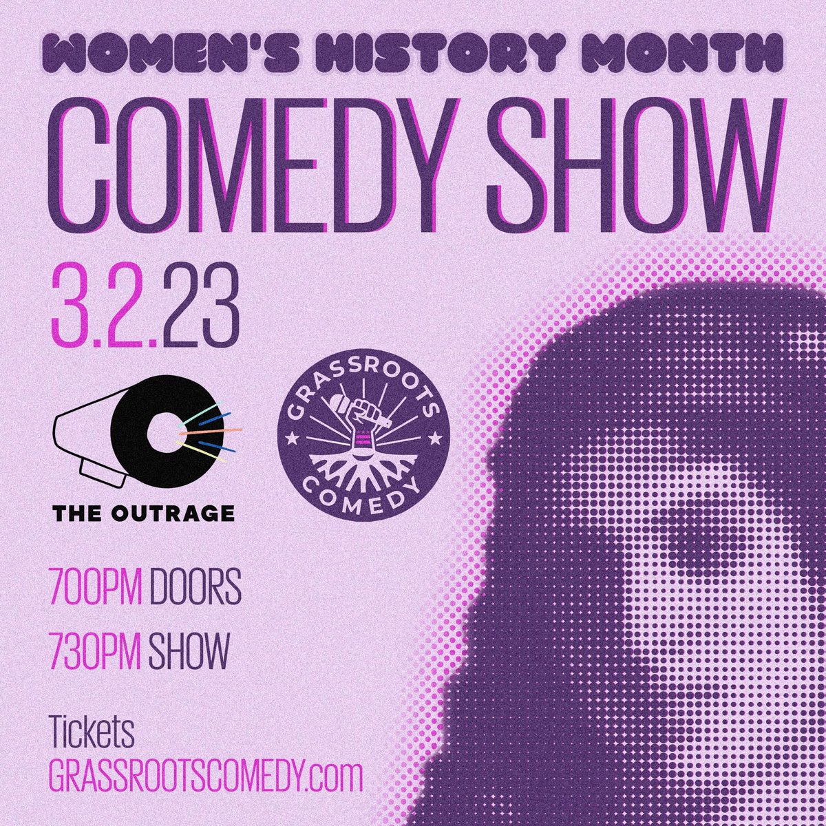 FIGHTING TJE PATRIARCHY WITH JOKES

LINEUP COMING THIS WEEK. 

TICKETS AVAILABLE NOW. 
linktr.ee/grassroots.com…