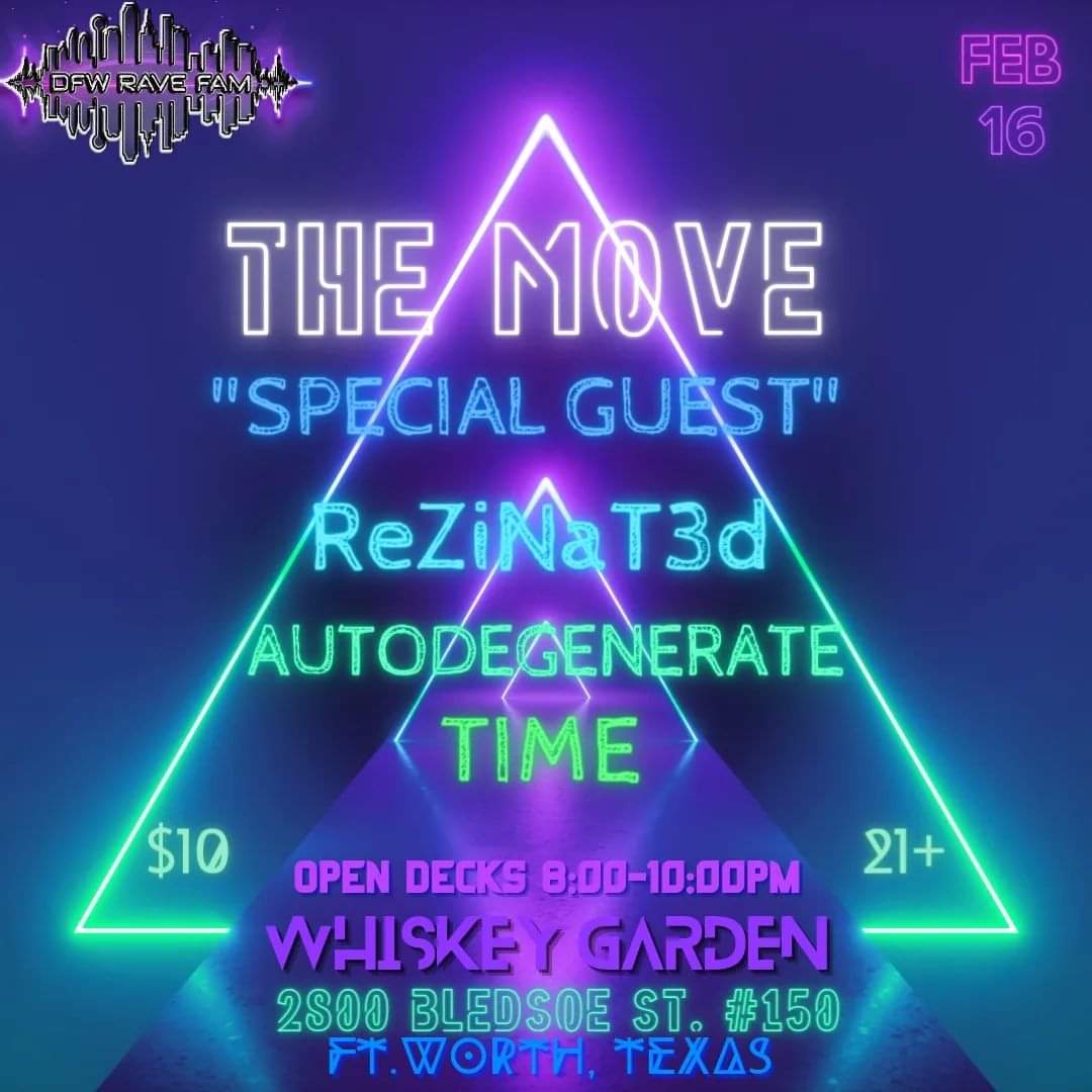 MoveThursdays's tweet photo. The Move is at our favorite indoor/outdoor bar in Ft.Worth, Whiskey Garden. This Thursday, be prepared to pre-game for the weekend, and bring your bass-face because this lineup is sure to melt your skin off 🫠
💚🩵💙 https://t.co/mqovnoVG3v
