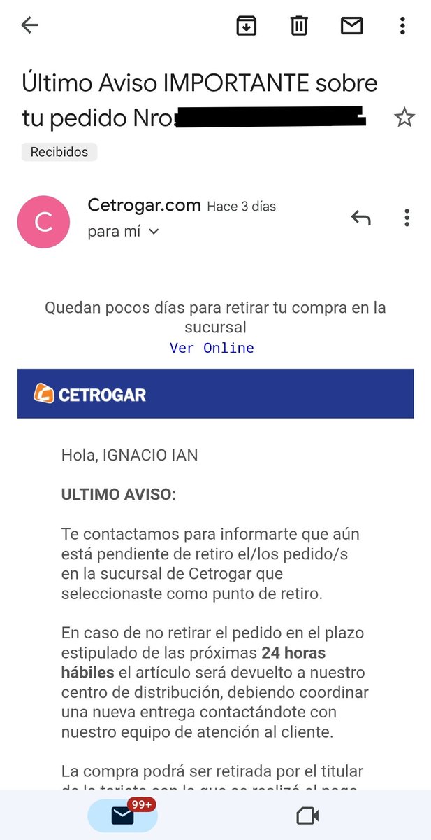 Ignacio_Maggi's tweet photo. Hace 13 días que hice una compra por la página de @cetrogar, que supuestamente llegaba en dos días y todavía no noticia. Ya hice reclamo todo, no cinco de bola. Un papelón, pensé que eran serios. https://t.co/tEkDeNeLQ6