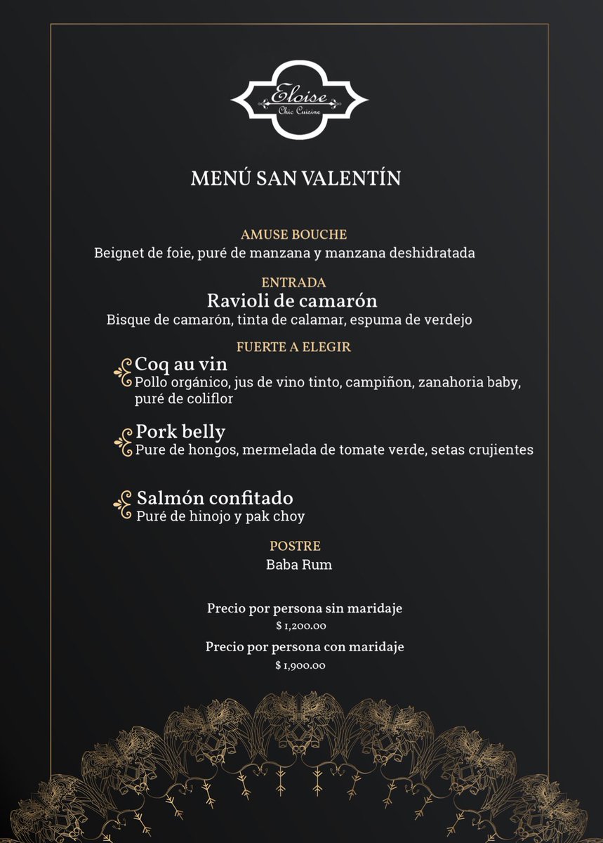 Sorprende a tu pareja o amistad, con esta combinación de sabores del mar y la tierra, unidos en nuestro menú de San Valentín con el fin de brindarte una velada llena de sabor, y con el protagonista del romanticismo, ¡el vino!. 🍷 

📲 cutt.ly/9ELoeJN