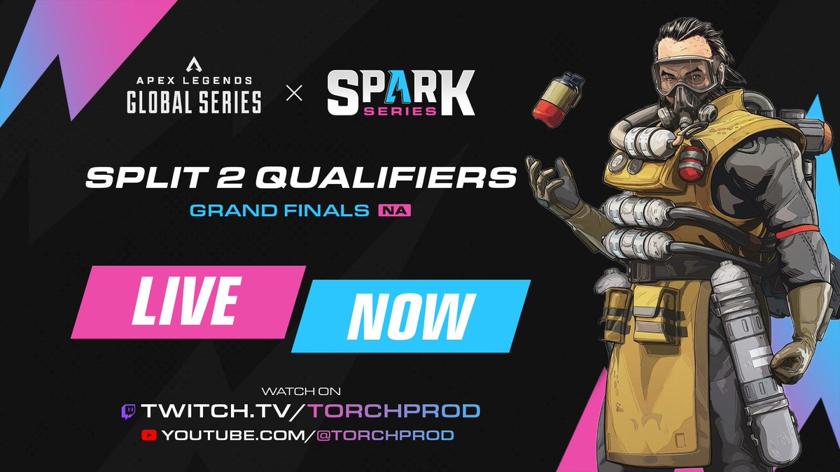 SparkSeriesGG's tweet image. 🚩8 PRO LEAGUE SLOTS UP FOR GRABS🚩

North America #ALGS PLQ Finals start now! 

🎙 Tune into @Porosaurus_NA @spidertiff @esports_DiA @melocrit &amp;amp; @TwiggyCasts across this Match Point format.

🔗twitch.tv/TorchProd

@PlayApexEsports @PlayApex #SparkSeries #ApexEsports