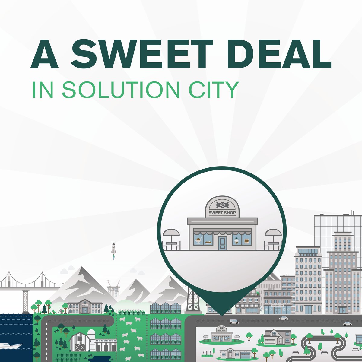 SPXFLOW's tweet image. There&apos;s a new shop in town and it&apos;s sweet; a Sweet Shop to be exact. It&apos;s a recent expansion to #SolutionCity, showcasing our #chocolateproduction solutions. Stay tuned this week for #chocolatetechnology updates.

Check out the Sweet Shop in our skyline: bit.ly/3IjC1Z3