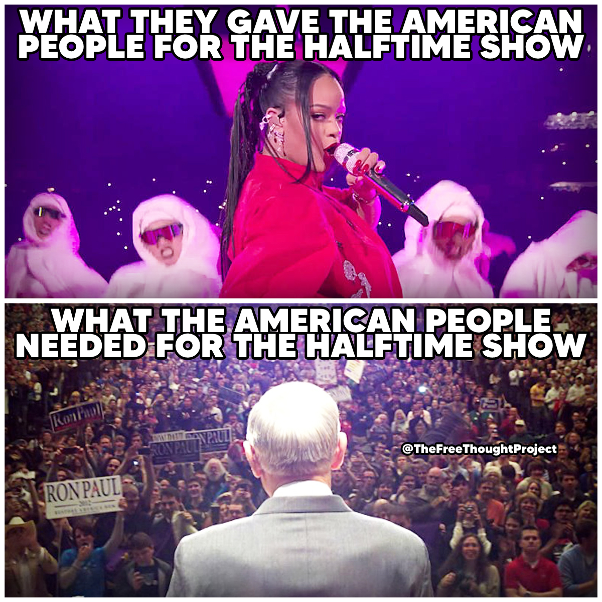 I can hear 67k people chanting 'End The Fed' and it sounds glorious!

#SuperBowlVII #RonPaul 
#TheFreeThoughtProject #TFTP