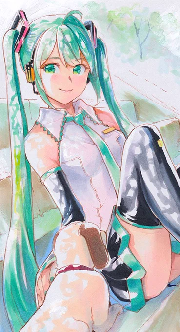 オハヨーハヨー¶(⁄•˅̮•∖)⁋ノ今日も元気に行ってきまーす!帰ったら初音ミクさん描きたい… 
