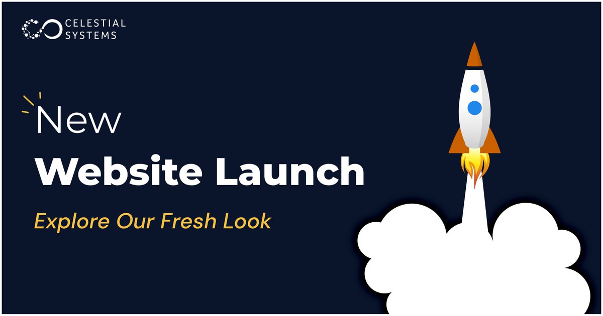 Celestial_Sys's tweet photo. Exciting news! Our new website has launched! Check out our updated design, improved user experience, and a whole lot of new features. Head to [https://t.co/UmYMotdF8l]
now!

 #deliveringdigitialtransformation #celestialsystems  #WebsiteLaunch #NewSite #ImprovedExperience https://t.co/haxdYBjkCn