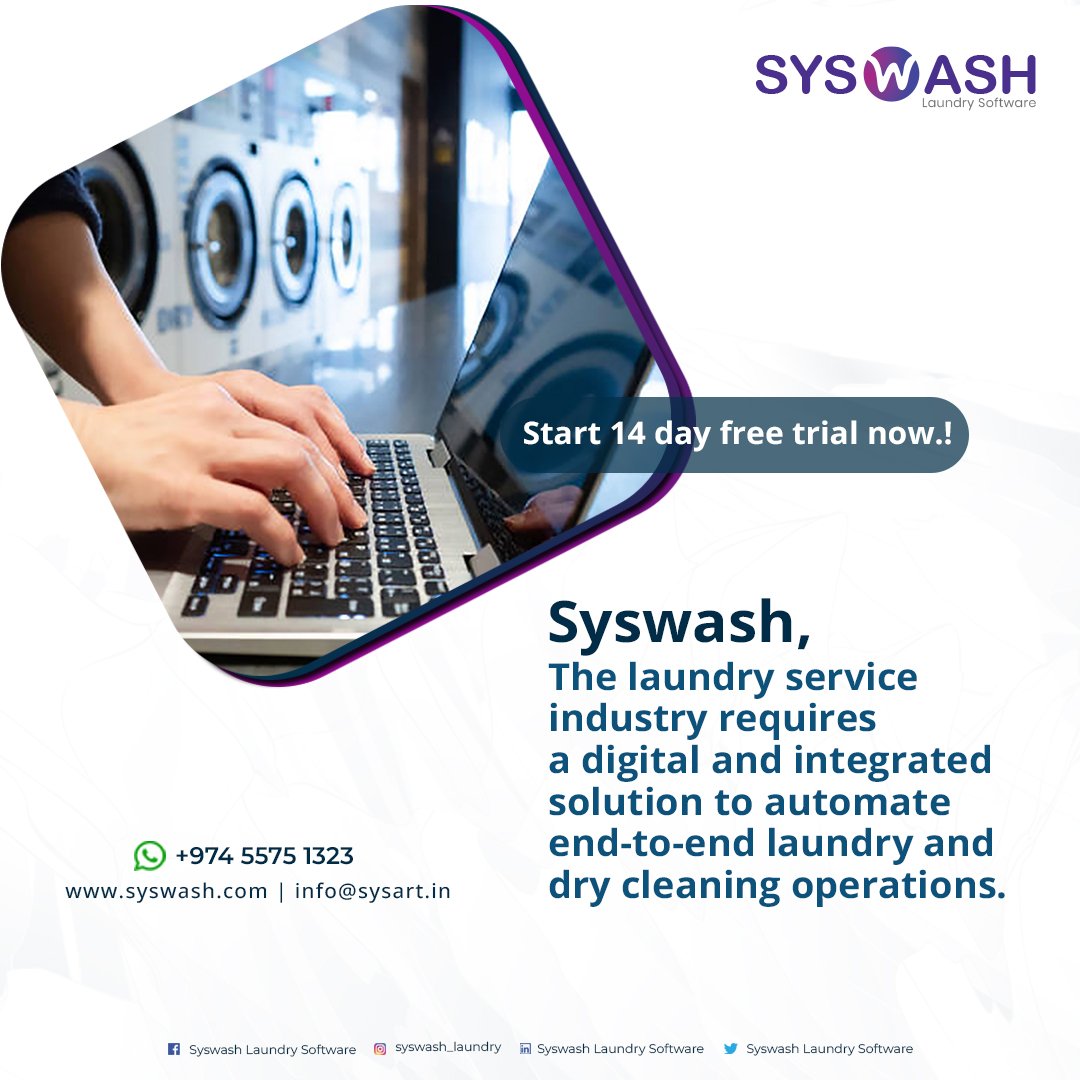 Syswash Laundry  Management Software , make your laundry work simple with syswash. Join us now!

Start your 14 day free trial now😍
Contact Us For Free Demo💻
Visit Now👇
syswash.net

WhatsApp👇
wa.me/message/527VGR…

#SyswashLaundry #syswash #laundryroom #POS