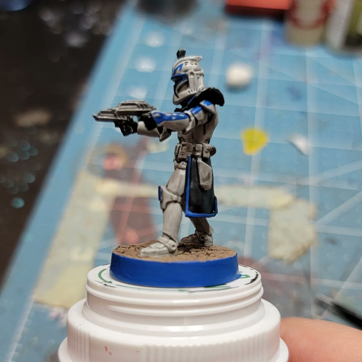 Finally finished Captain Rex! #hobbystreak day 408 #starwarslegion #starwars #starwarspainting #miniaturepainting #miniatures #minipainting #paintingstarwars #dungeonsanddragons #dnd