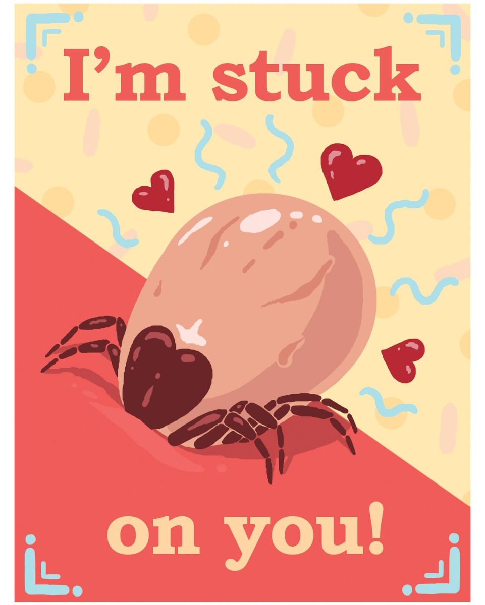 MLKWAK's tweet photo. #happyvalentinesday to all my #parasitology friends! ❣️
(Artwork by the infinitely talented Mona Luo)
#parasite #tick #ixodidae #acari https://t.co/i7VFY8LUSD