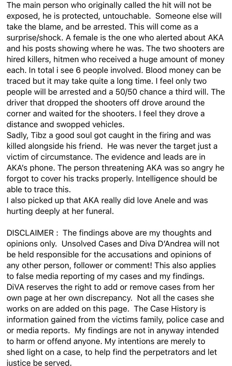 Diva’s findings
I wonder who’s the other 6 that are involved 🙆‍♀️🙆‍♀️could it be the ones people suspect on the CCTV footage ??? 
 #JusticeForAKA
#RIPTibz 
#RIPakaworldwide 
#RIPKiernan 
#Nota 
#Nadia