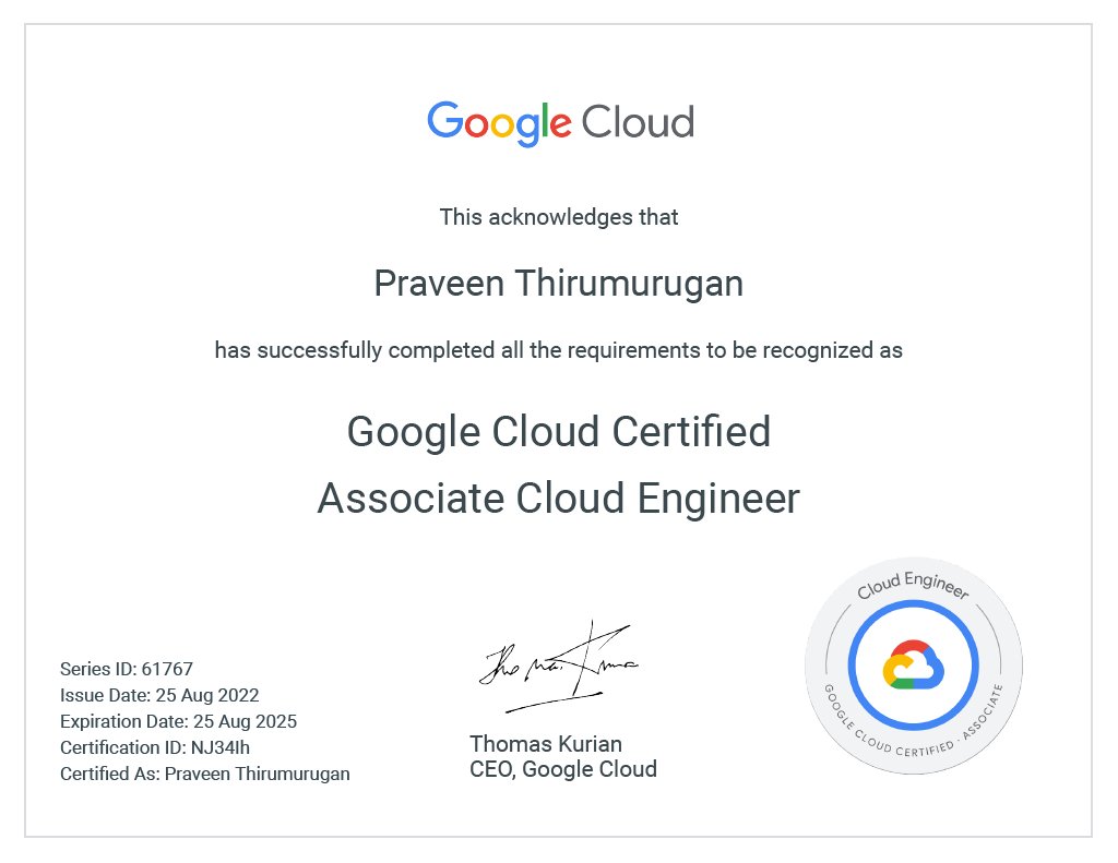 PraveenTcom's tweet photo. good news. cleared professional cloud architect (PCA) this weekend & got 4x @googlecloud certified. up for more challenges now ☁️⚔️
thanks, @zeospec, for the help.
#GoogleCloud #GCP #CloudCertified https://t.co/Y23ucsRZ7q