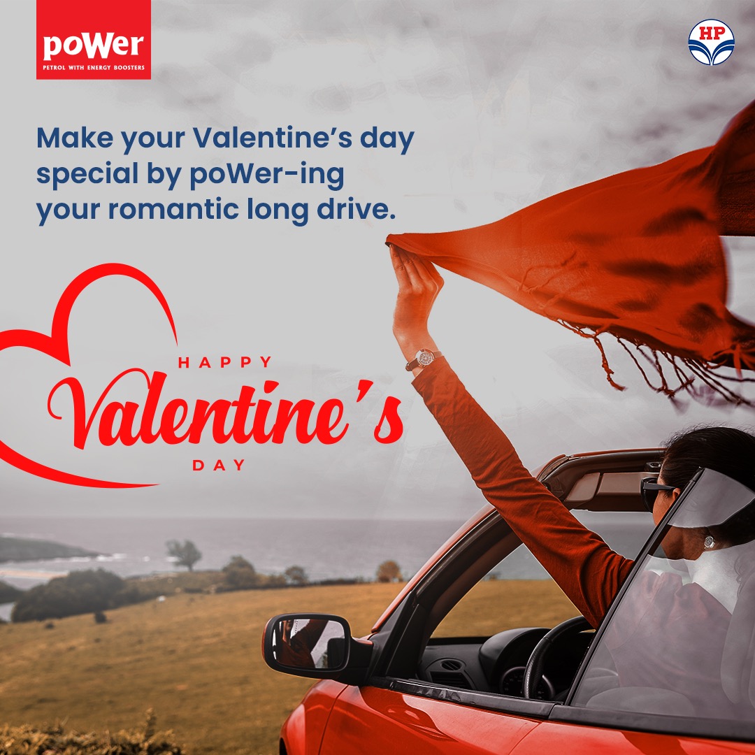 Whether you're planning a road trip or a romantic drive in the city with your loved one, trust HP Retail to poWer your journey every step of the way. HP Retail family wishes everyone a #HappyValentinesDay.
#HPCL #HPRetail #MeraHPPump <a href="/hpcl/">Hindustan Petroleum Corporation Limited</a>