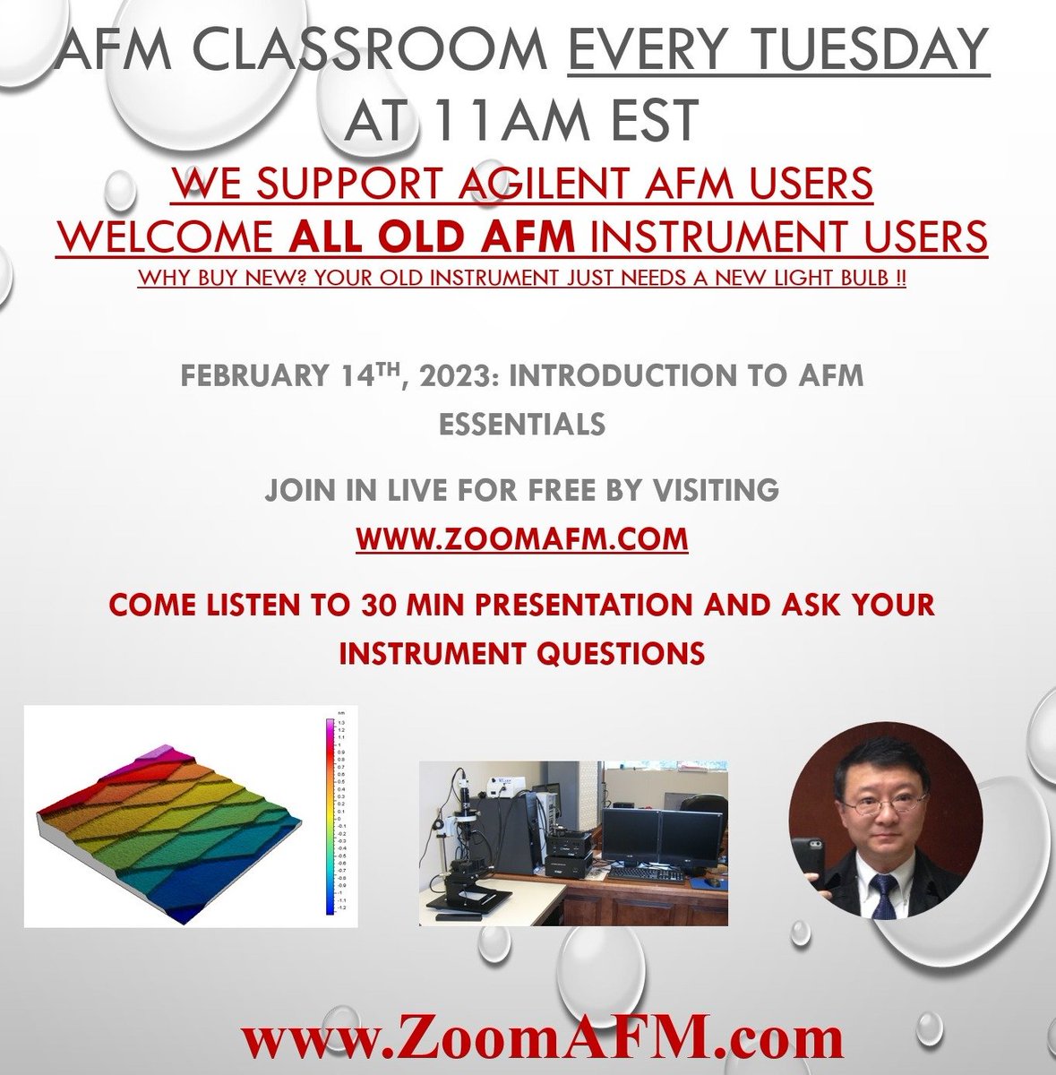 NanoCueTechnol1's tweet photo. FREE!! If you use Agilent Atomic Force Microscopes / instruments, this class is for you!  https://t.co/TMFMAa6Sa1 #agilent #AFM #Atomicforcemicroscope #research #nanotechnology #Engineering #microscope #classroom #traininganddevelopment #science #researchers #free https://t.co/GX9FzQfrQd