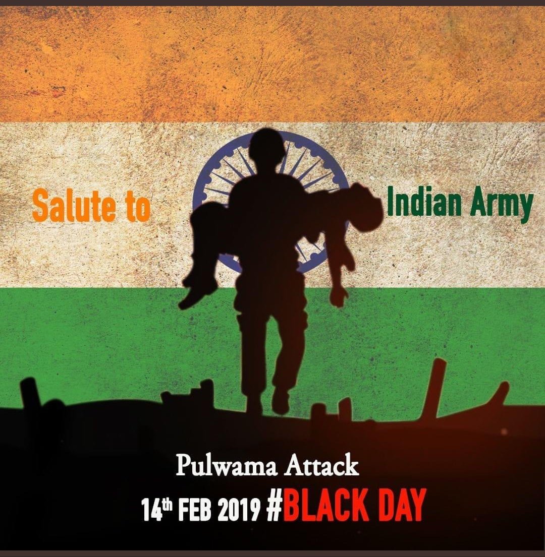 Black Day For India. #PulwamaAttack We lost our real heroes on this day.