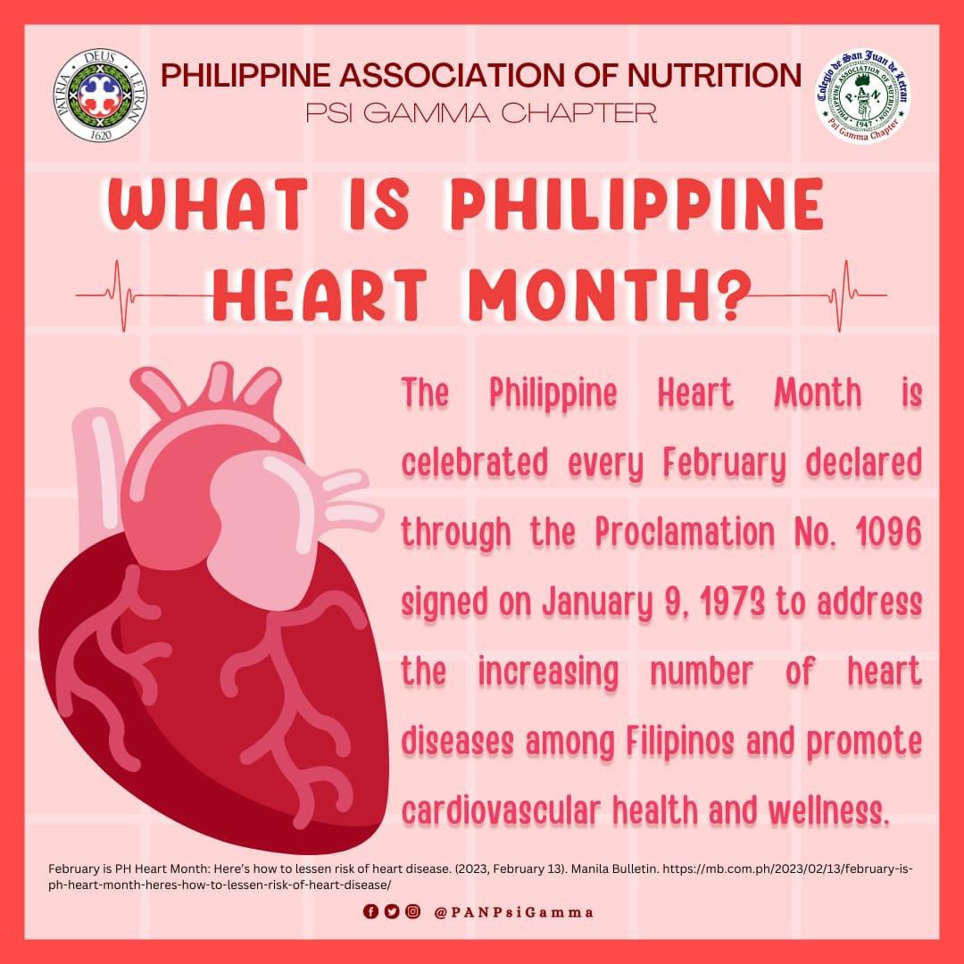 PANPsiGamma's tweet photo. Today, we don’t only celebrate Valentine's Day but also the Philippine Heart Month with the aim to increase awareness about the increasing cardiovascular diseases among FIlipinos and promote a healthy lifestyle for a healthy heart. 

#PhilippineHeartMonth https://t.co/Ayx5XAihIr