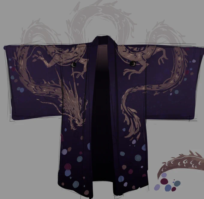 finally sat down and drew out my idea for masamune without the armor.  spent too long on it but i do really like it.  i made my own date kamons too 
