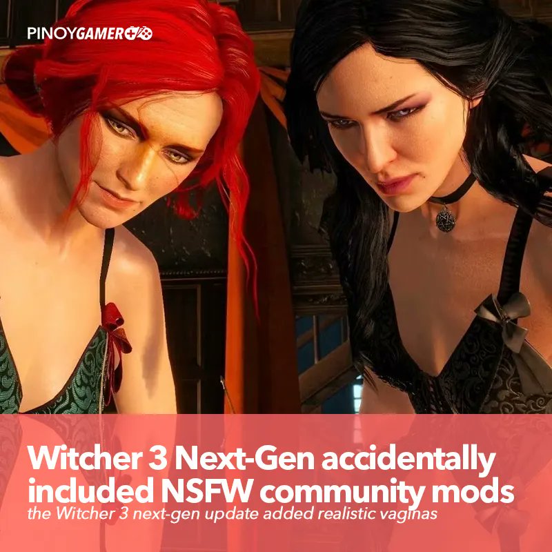 pinoygamerph's tweet photo. Witcher 3 Next-Gen accidentally included NSFW community mods #witcher #mods #thewitcher #pinoygame #ph #philippines https://t.co/Xe9KTTfIOF