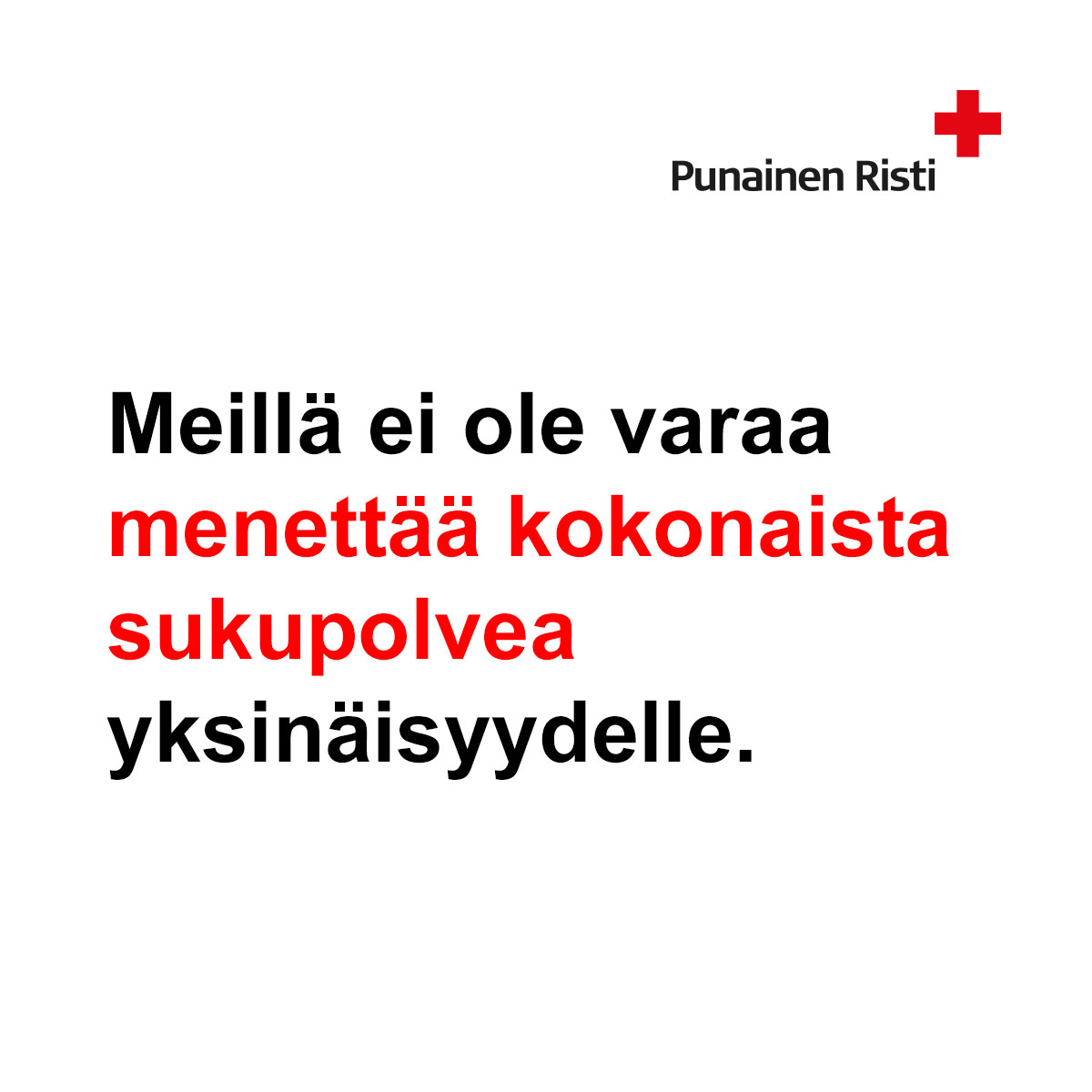 PunainenRisti's tweet photo. Nuoret ja nuoret aikuiset kokevat eniten yksinäisyyttä, ulkopuolelle jätetyksi tulemista ja eristäytyneisyyttä.
Tuoreen yksinäisyysbarometrin tulokset kertovat erityisesti nuorten ja nuorten aikuisten ahdingosta Suomessa:
https://t.co/vdbt8kZpOo
#yksinäisyys #Ystävänpäivä https://t.co/ORqPaqo6qg