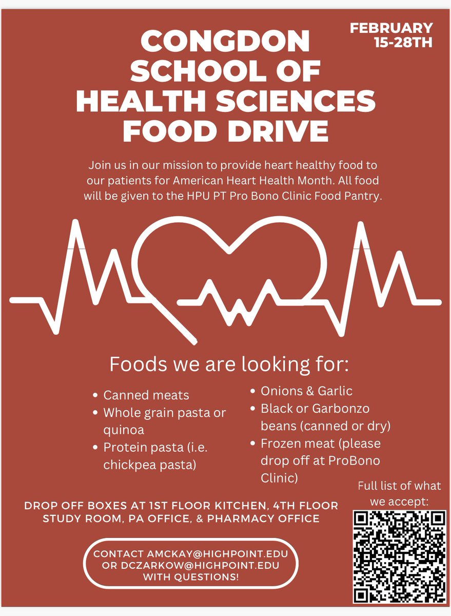 Kevin Ford (@ford_kr) on Twitter photo Please help spread some love to the patients at <a href="/HighPointU/">HighPointUniversity</a> Pro Bono Physical Therapy Clinic by participating in our heart healthy food drive starting tomorrow Feb 15th until Feb 28th.@HPU_dpt <a href="/HPUProBonoPT/">HPU Pro Bono Physical Therapy Clinic</a> Please help spread some love to the patients at <a href="/HighPointU/">HighPointUniversity</a> Pro Bono Physical Therapy Clinic by participating in our heart healthy food drive starting tomorrow Feb 15th until Feb 28th.@HPU_dpt <a href="/HPUProBonoPT/">HPU Pro Bono Physical Therapy Clinic</a>