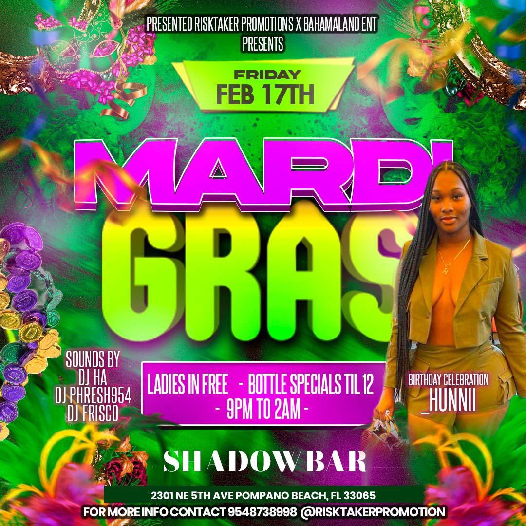 SwayHustle's tweet photo. 🟢 OFFICIAL BROWARD MARDIS GRAS 📿 Party🟢 

Calling all freaks !! We are bringing Louisiana Mardi Gras to Broward County

•

HOSTED by @hunnii365 
#palmbeach #nightlife #louisianna  #mardigras #freaks #boobies 
#thingstodoinbroward 
#davie #explorepage #miami  #risktakers https://t.co/xb7aUoAwWL