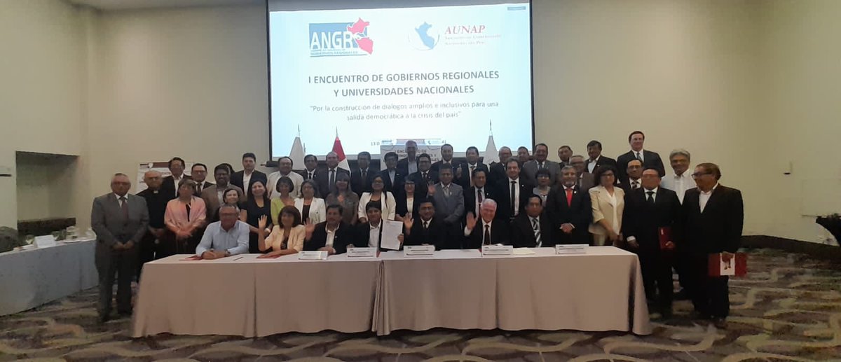 La #ANGR y la #AUNAP  en el marco del I Encuentro de Gobiernos Regionales y Universidades Públicas presentaron el MANIFIESTO POR EL PERÚ por la construcción de diálogos amplios e inclusivos para una salida democrática a la crisis.