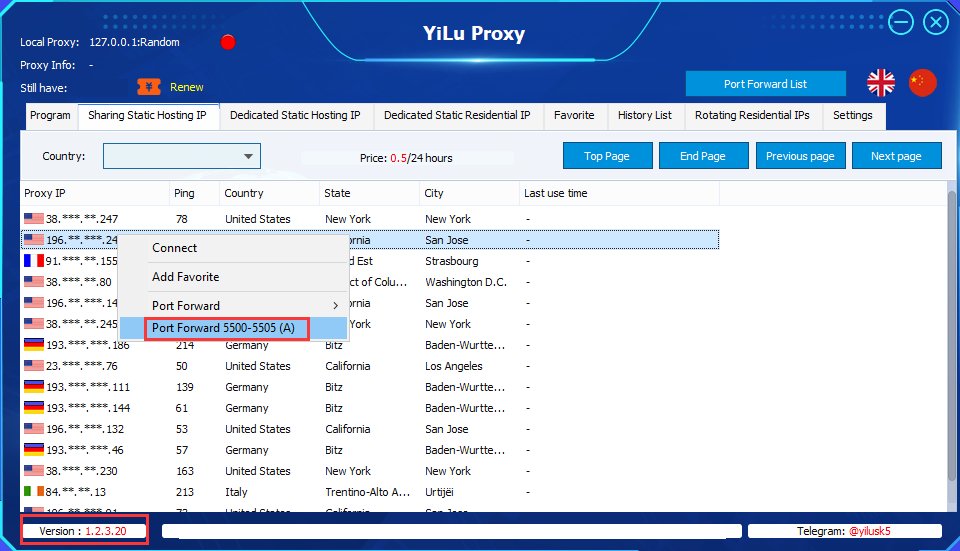 YiLu_Proxy's tweet photo. YiLuProxy v1.2.3.20
Add batch port forwarding function ( you can set forwarding ports in settings)
https://t.co/W1P4YVWFTx
#yiluproxy #socks5proxy #httpproxy #911s5 #911proxy #911socks5 https://t.co/QBqPkYRm9G