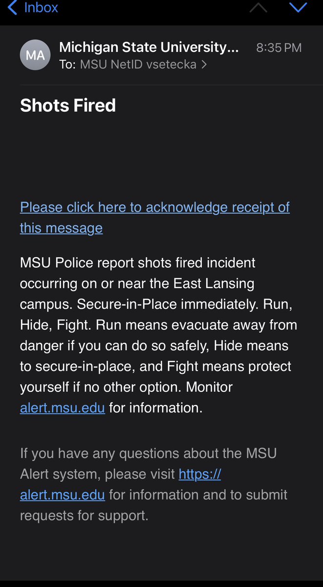 JohnVsetecka's tweet photo. MSU/East Lansing folks, be alert. https://t.co/jSXcbW9yxu