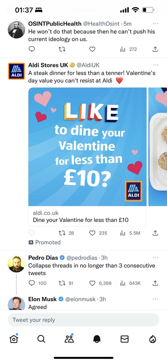 Hancooo93's tweet photo. @elonmusk Reduce ads for Twitter blue users. These are just from scrolling through a few comments on this tweet. https://t.co/PjgZtSzJcL