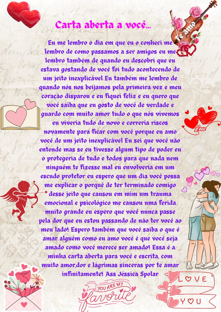 JessicaSpolar's tweet image. Carta aberta a você...