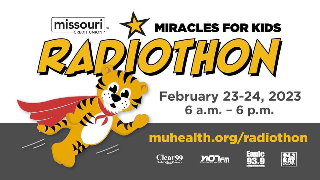 Join us for the Miracles for Kids Radiothon on Feb 23 and 24 from 6am to 6pm or you can donate now at muhealth.org/radiothon