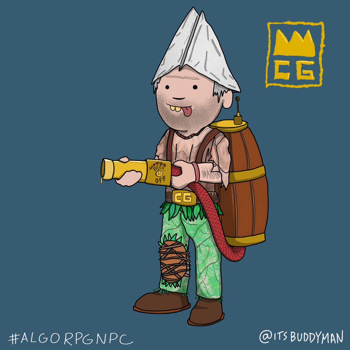 🎺🎺🎺 The 10th and Final Member of the City Guard! The final cannibal to conscript! #algorpgnpc 007 Glarr Mangnash the chomper of Faces! 

Thank you <a href="/EmmCeez888/">EmmCeez888.algo 🟧</a> for supporting the project, I hope you enjoy it, i had a blast drawing it up!
#AlgorandNFTs #algorand #AlgorandNFTs