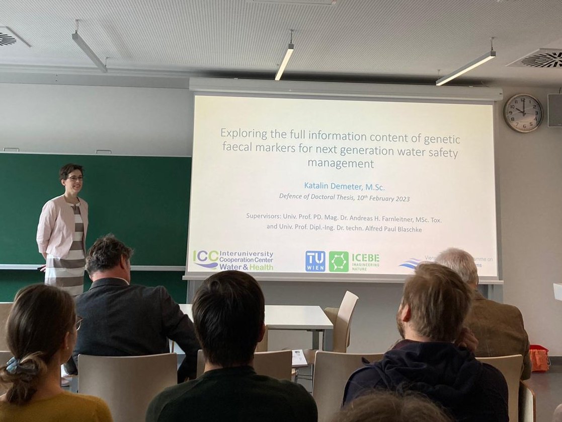 Katalin Demeter (<a href="/tu_wien/">TU Wien</a>) successfully defended her #PhD thesis entitled "Exploring the full information content of genetic #faecal markers for next generation #water #safety management" last Friday. Congratulations, Dr. Demeter! 🥳

#QMRA #MST #waterquality #health <a href="/YWPAustria/">YWPAustria</a>