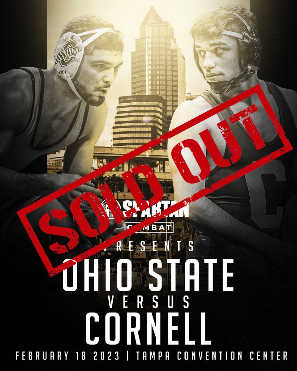 SOLD OUT!! Cornell vs Ohio State presented by Spartan Combat has sold out! Match is this Saturday, streaming on @FloWrestling