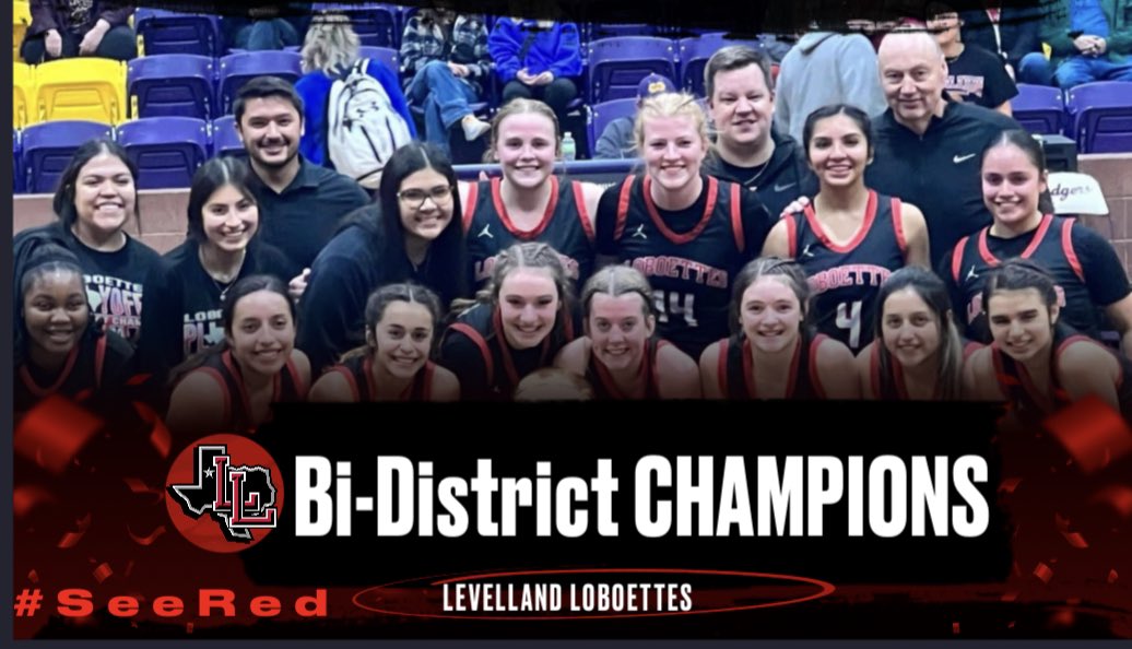 LLoboettes's tweet photo. Loboettes win the Bi-District Championship!!! 61-16 over Mineral Wells
#SeeRed🐺🏀🏆🏆 #JustUs https://t.co/KBzT9zTZkO