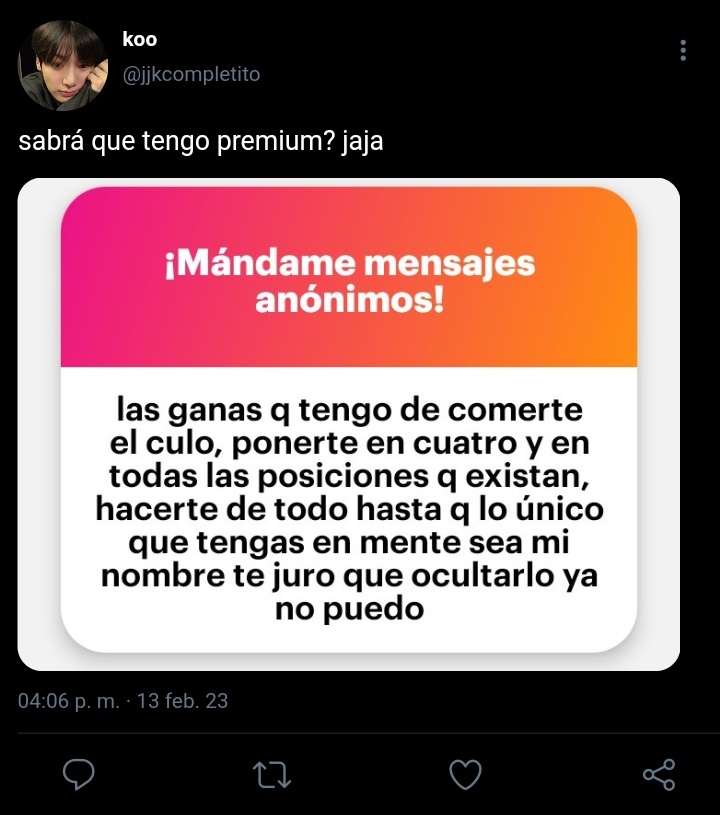 kootoruu's tweet photo. #taekookau | confessions

donde jk pide que le manden mensajes anónimos sin pensar que su mejor amigo le mandaría uno como tal...y sin  que th pensara que él tenía premium y que podía saber quién había sido el que lo envío. https://t.co/r0nHezrxqU