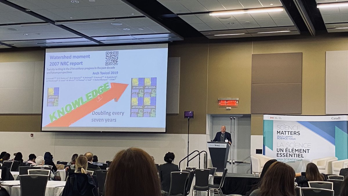CaroleYauk's tweet photo. ⁦@ToxmasHartung⁩ inspiring us at the Health Canada Science forum, describing incredible opportunities for the future of NAMs. AI, organoids and microphysiological sytems, oh my! With brain organoids playing pong for some icing on the cake! 🤣 https://t.co/8rzejlgooD