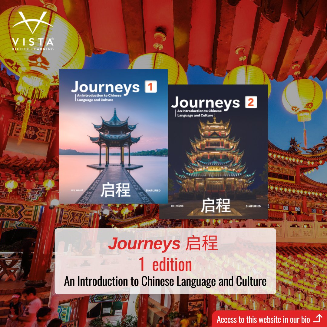 VHLHigherEd's tweet photo. Here is our new #ChineseProgram— Journeys 启程
Designed with the contemporary #Chinese classroom in mind, this new, two-volume program invites the beginning–level student to explore the #ChineseLanguage and culture in an engaging, learner-friendly textbook and online environment. https://t.co/pX2lhCUSNV