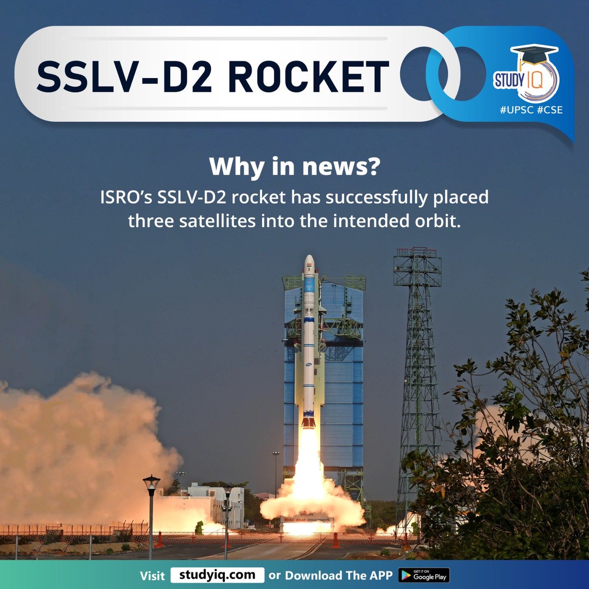CDSPREPdotIN's tweet photo. SSLV-D2 Rocket
#sslvd2rocket #whyinnews #isro #sslvd2satellites #eos07 #us #janus1 #spacestartup #spacekidzsazaadisat2 #earthorbits #sslv #microsatellitecommercialmarket #commercialmarket #spce #infrastructure #upsc #cse #ips #ias source _ studyiq https://t.co/t4eiGCYjUz