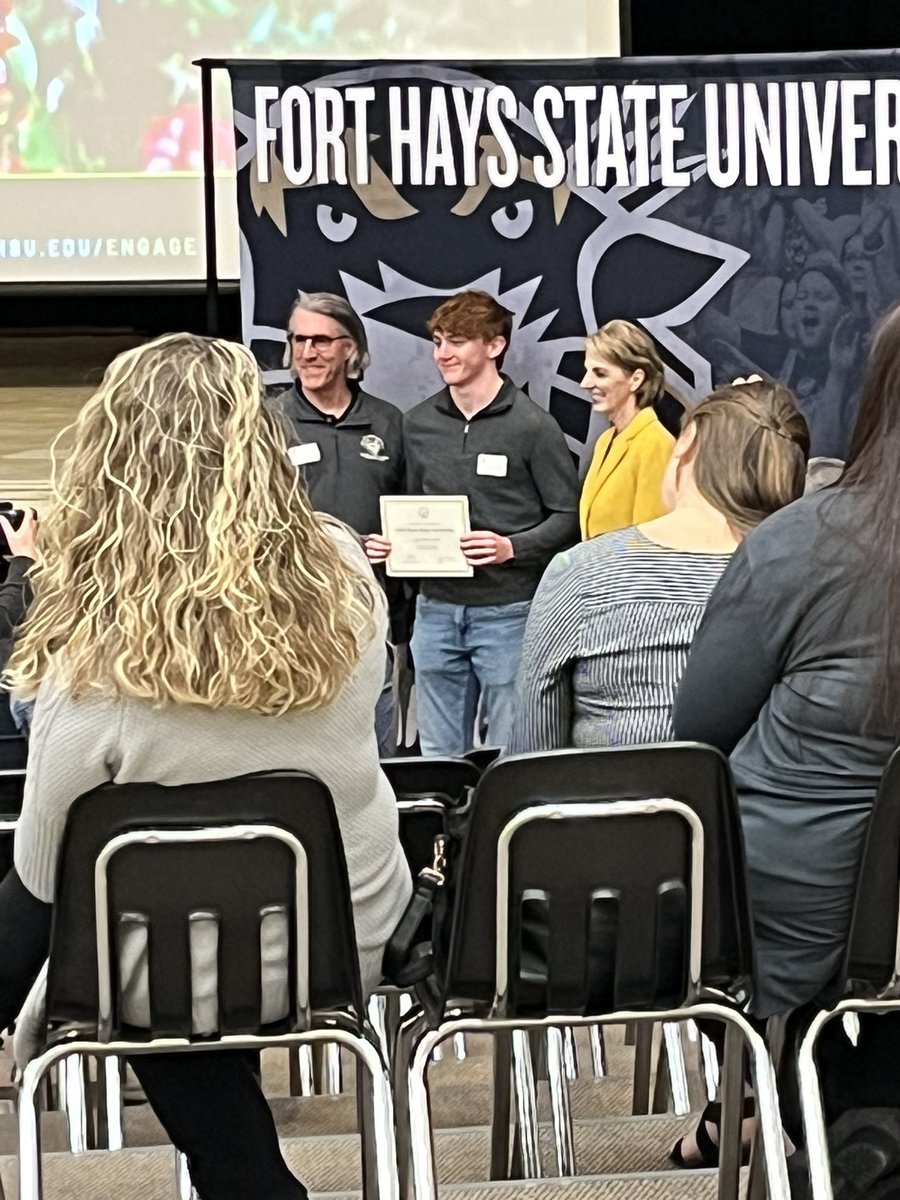 BJSHSCounseling's tweet photo. It’s always an honor to be a host site for one of Fort Hays State University’s Student Recognition Programs! What a great way to celebrate their incoming Tigers for the 23-24 school year! Congratulations to our own Haley Channell for winning a $1,000 scholarship drawing tonight! https://t.co/T8stWzNQ66