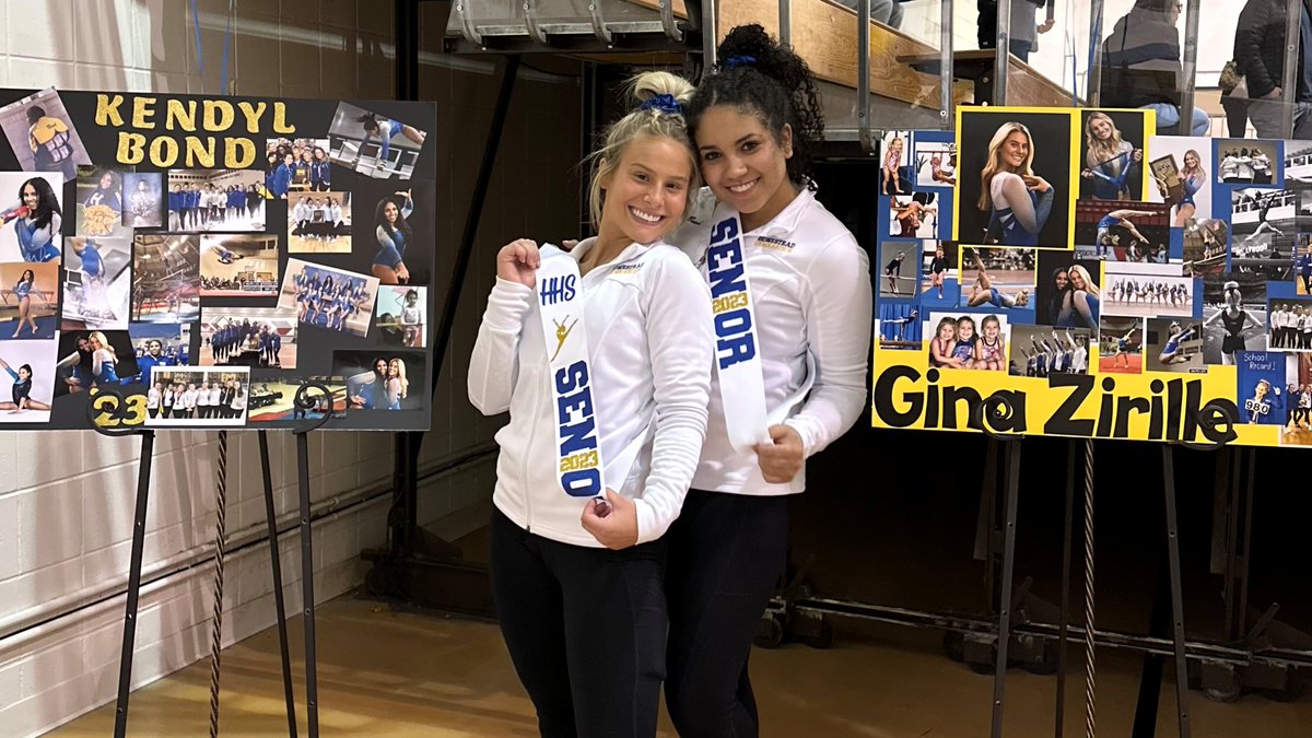 Gymnastics_HHS's tweet photo. #2 HHS Gymnastics stays undefeated with a 110.70 to 97.25 win over Concordia!

Vault: Gina(1st), Jillian(2nd)
Bars: Gina(1st), Jillian(2nd)
Beam: Gina(1st), Kendyl(2nd)
Floor: Gina(1st), Jillian(2nd), Allison(3rd)
AA: Gina(1st), Jillian(2nd), Kendyl(3rd) 

Seniors!!💙💛 https://t.co/Hc8DT1syMI